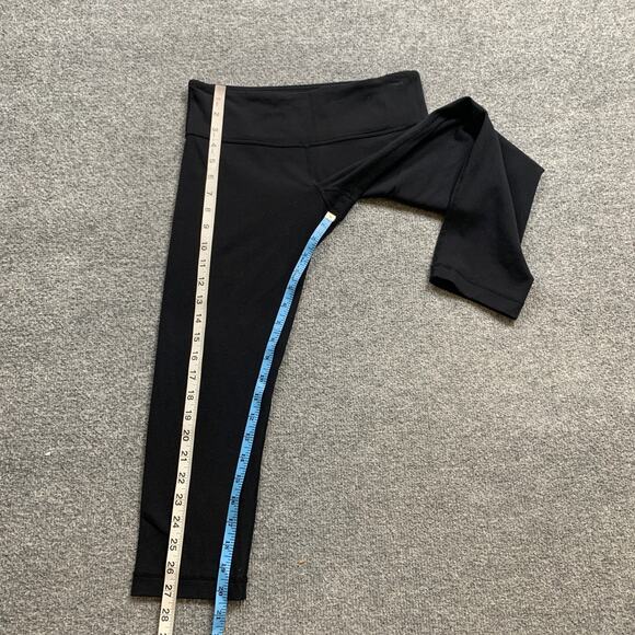 Lululemon Leggings Women 6 Black Wunder Under Crop Full On Luon Athletic Wicking - Picture 6 of 12